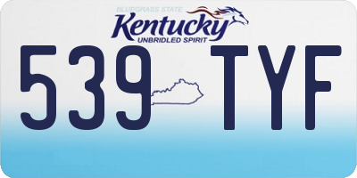 KY license plate 539TYF