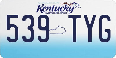 KY license plate 539TYG