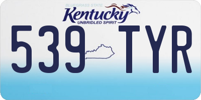 KY license plate 539TYR