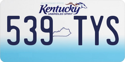 KY license plate 539TYS