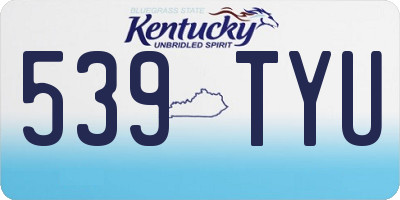 KY license plate 539TYU