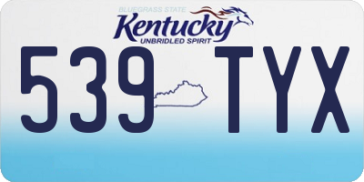 KY license plate 539TYX