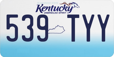 KY license plate 539TYY