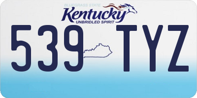 KY license plate 539TYZ
