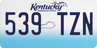 KY license plate 539TZN