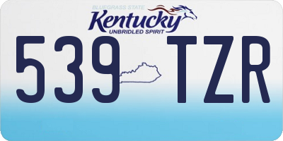 KY license plate 539TZR