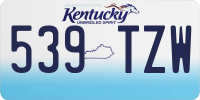 KY license plate 539TZW