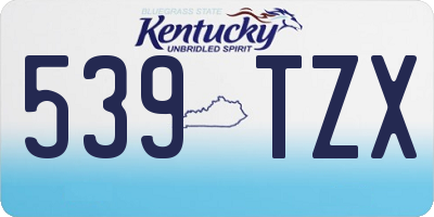 KY license plate 539TZX