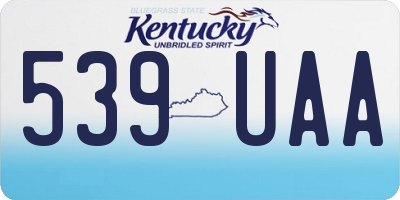 KY license plate 539UAA