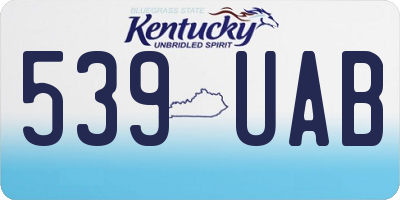 KY license plate 539UAB