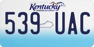 KY license plate 539UAC