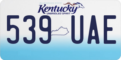KY license plate 539UAE