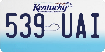 KY license plate 539UAI