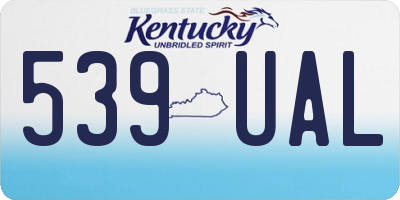 KY license plate 539UAL