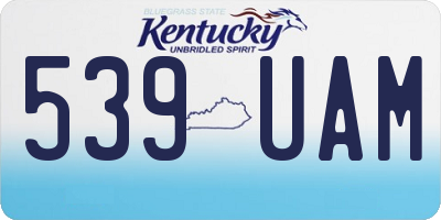 KY license plate 539UAM