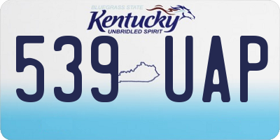 KY license plate 539UAP