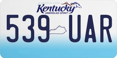 KY license plate 539UAR