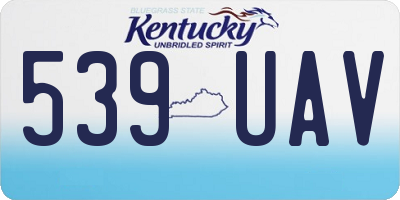 KY license plate 539UAV
