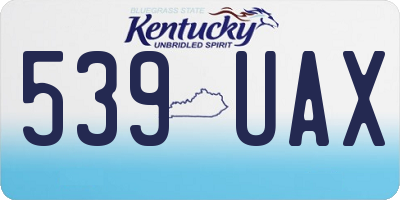 KY license plate 539UAX