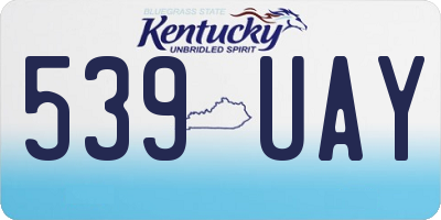 KY license plate 539UAY