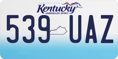 KY license plate 539UAZ