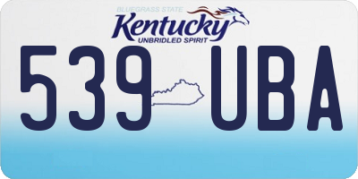 KY license plate 539UBA