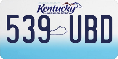 KY license plate 539UBD