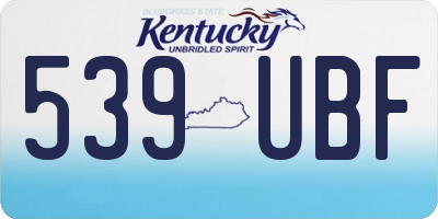 KY license plate 539UBF