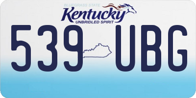 KY license plate 539UBG