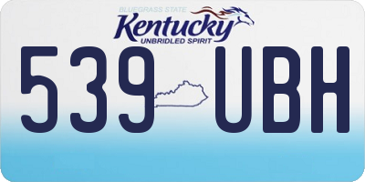 KY license plate 539UBH