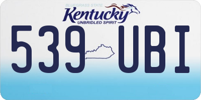 KY license plate 539UBI