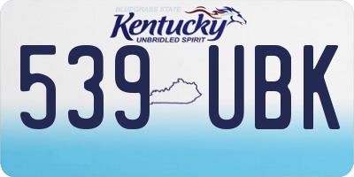 KY license plate 539UBK