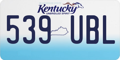 KY license plate 539UBL