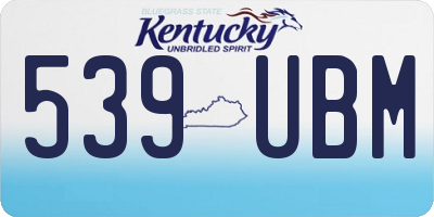 KY license plate 539UBM