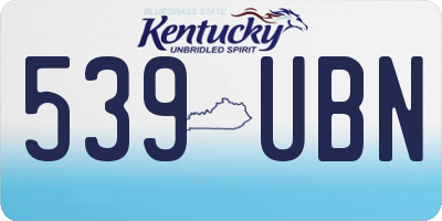 KY license plate 539UBN