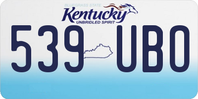KY license plate 539UBO