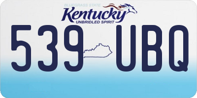 KY license plate 539UBQ