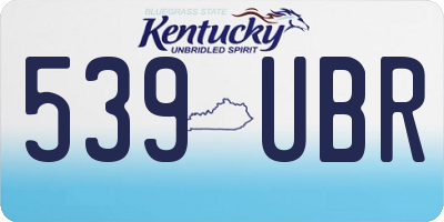 KY license plate 539UBR