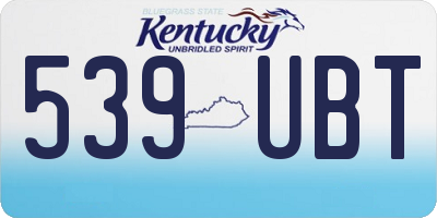 KY license plate 539UBT