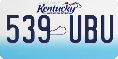 KY license plate 539UBU