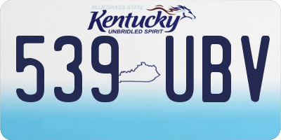 KY license plate 539UBV