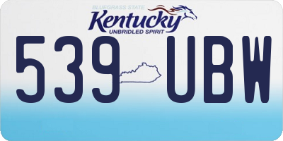 KY license plate 539UBW