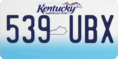 KY license plate 539UBX