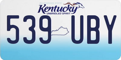 KY license plate 539UBY