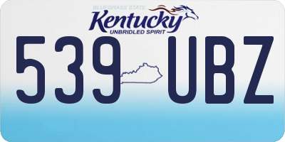 KY license plate 539UBZ