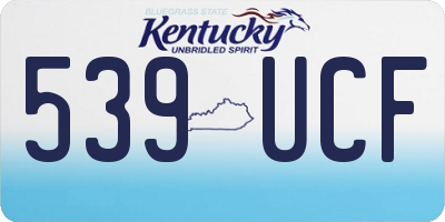 KY license plate 539UCF