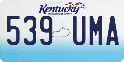 KY license plate 539UMA