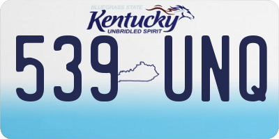 KY license plate 539UNQ