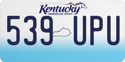 KY license plate 539UPU