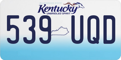 KY license plate 539UQD